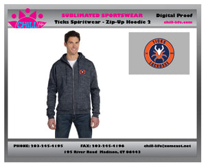 TICKS FULL ZIP HOODIE-CIRCLE GRAPHIC-NAVY