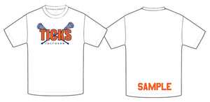 TICKS  White Short Sleeve Shooter Shirt