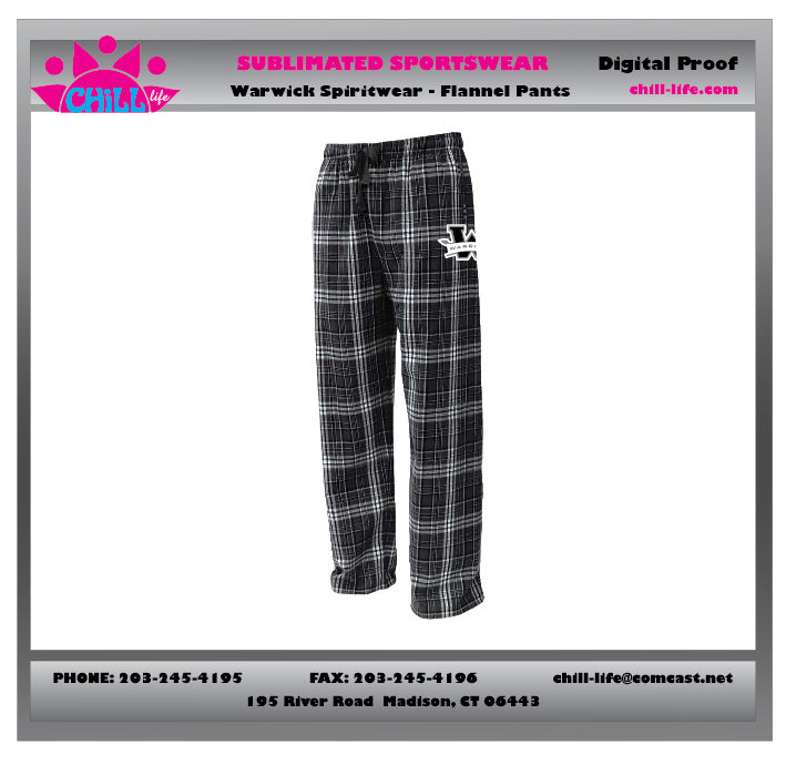 Warwick Warriors  Basketball Flannel PJS with W Logo