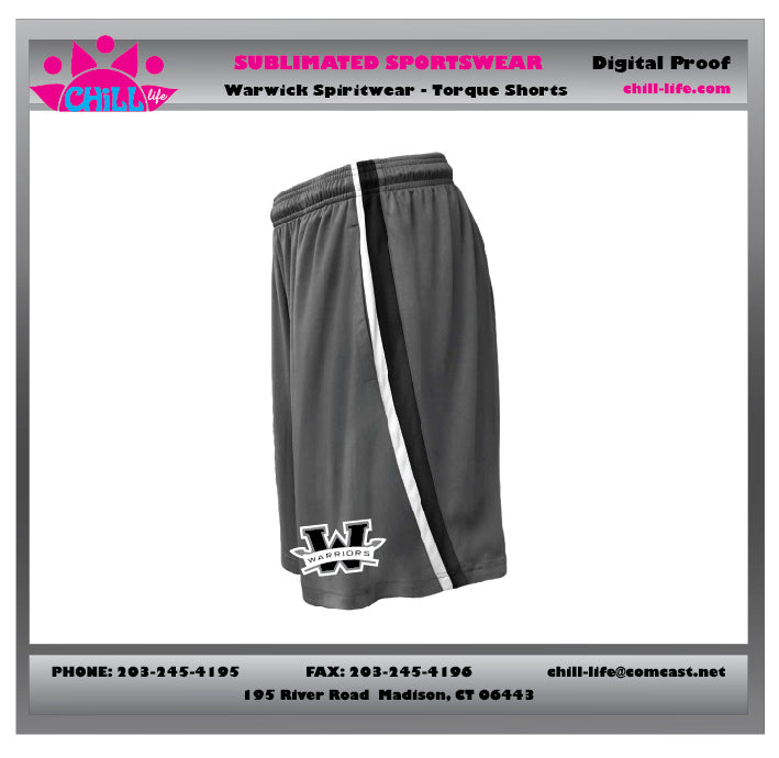 Warwick Warriors Basketball Torque Shorts with W Logo