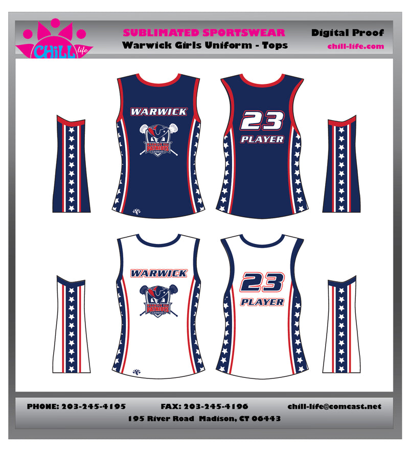 Warwick Youth Lacrosse Girls Game Reversible