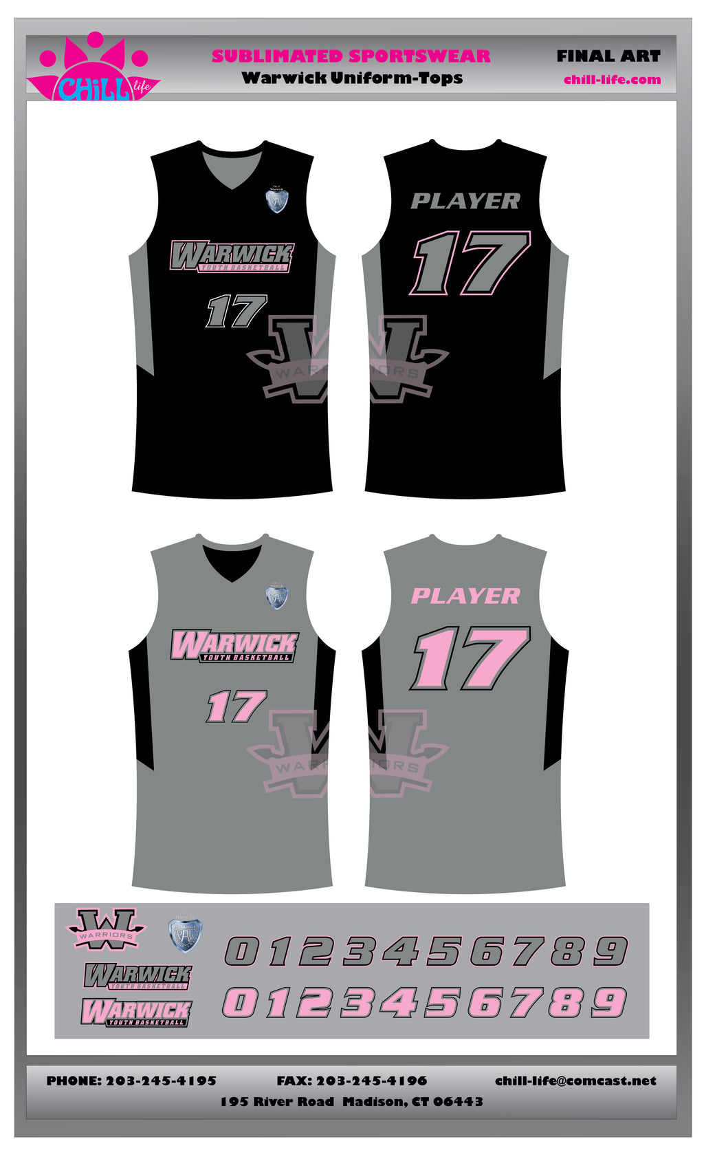 GIRLS/WOMENS WARWICK BASKETBALL GAME JERSEY-1 OF 3 PIECE BUNDLED SET