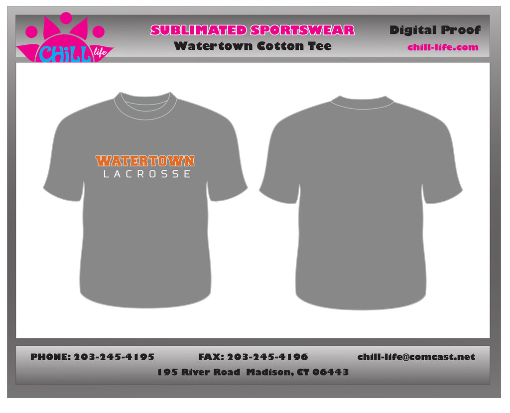 Watertown Lacrosse Sport Gray Cotton Tee
