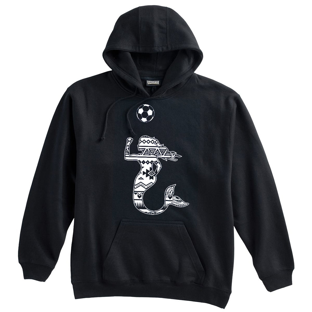 Mermaid with Soccer Ball Soccer Heavyweight Cotton Hoodie